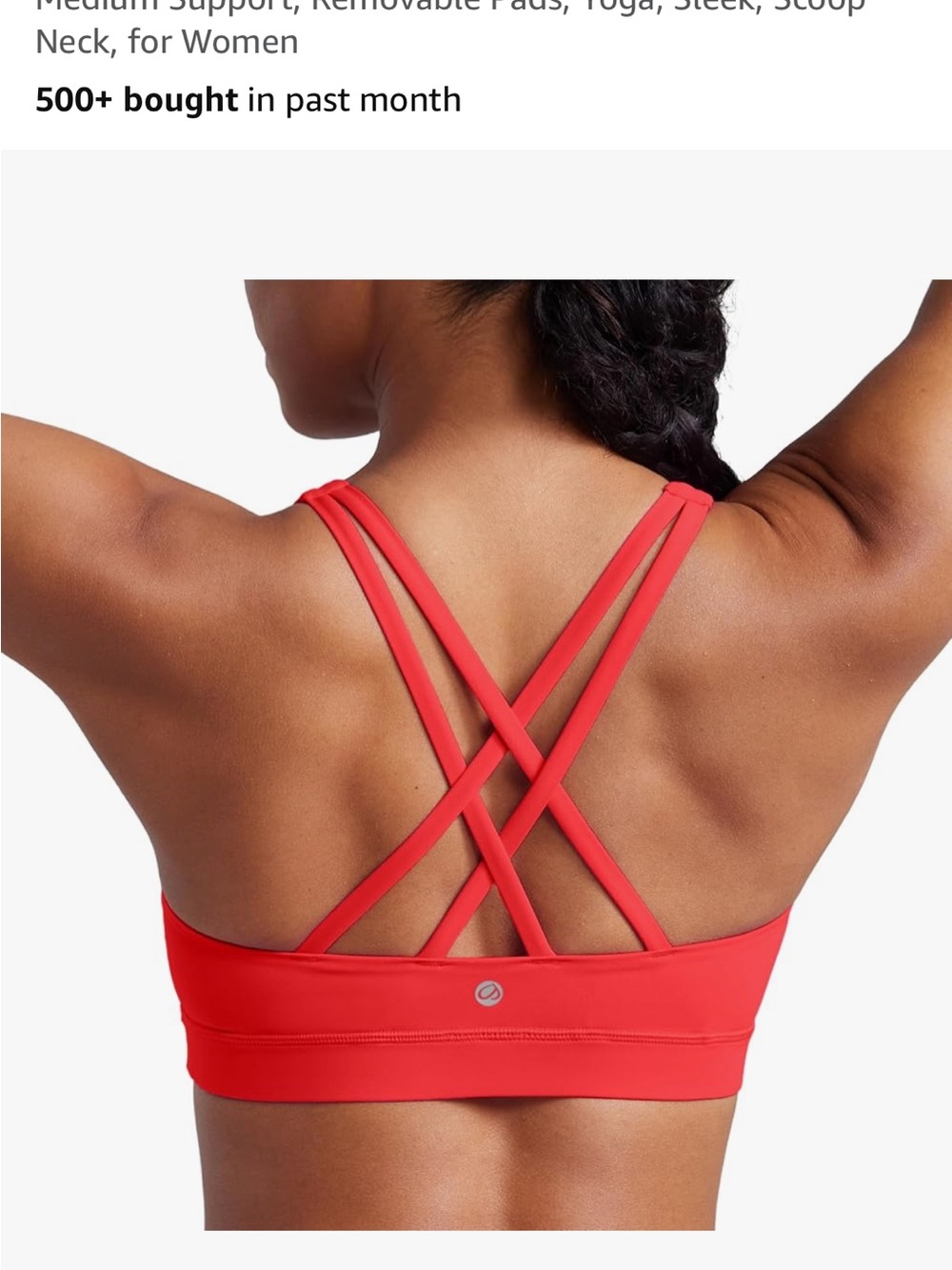 CRZ Yoga Red Strappy Sports Bra & Biker Short Set - Picture 5 of 5